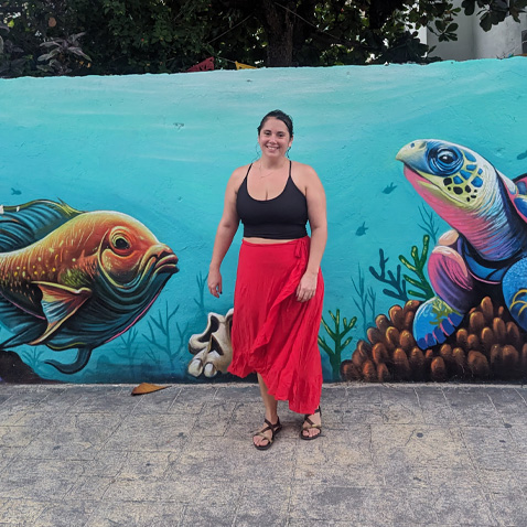 ocean painted mural