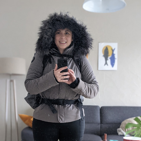 Tasha in winter clothes